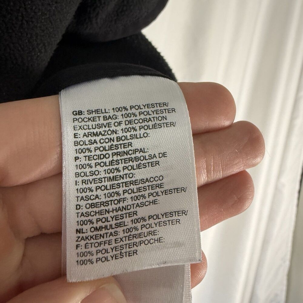 North Face Fleece Jacket Women's Large Black 1/4 Zip Mock Neck Pockets Sherpa - Picture 7 of 12